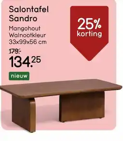 Leen Bakker Salontafel Sandro aanbieding
