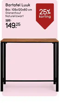 Leen Bakker Bartafel luuk aanbieding