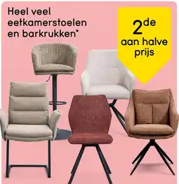 Leen Bakker eetkamerstoelen en barkrukken aanbieding
