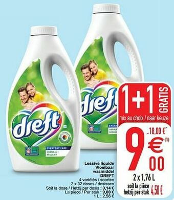 Cora Lessive liquide vloeibaar wasmiddel dreft aanbieding
