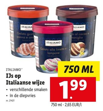 Lidl IJs op Italiaanse wijze 750ml aanbieding