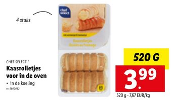 Lidl Kaasrolletjes voor in de oven 520g aanbieding