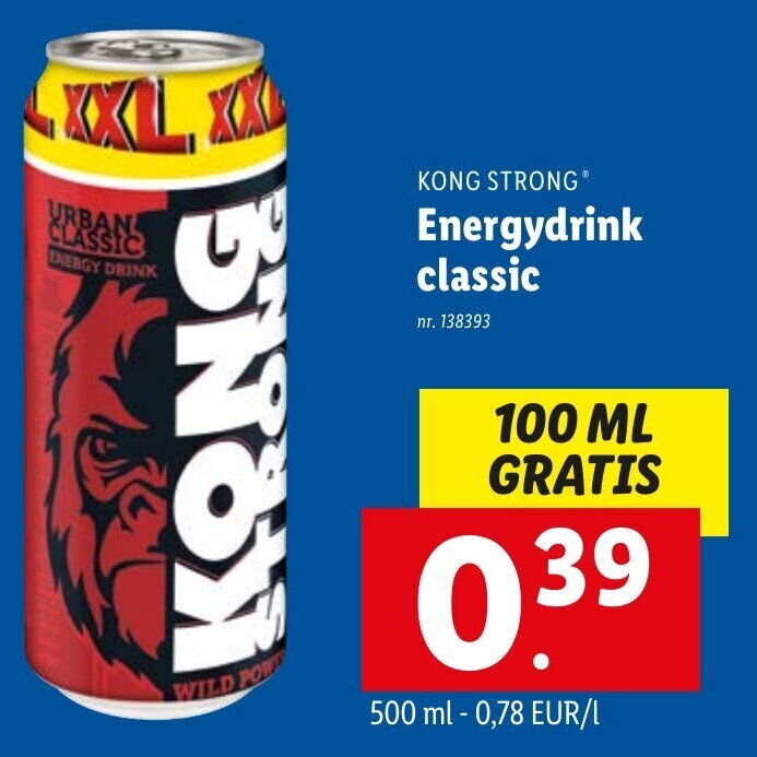 Energydrink classic 100ml promotie bij Lidl