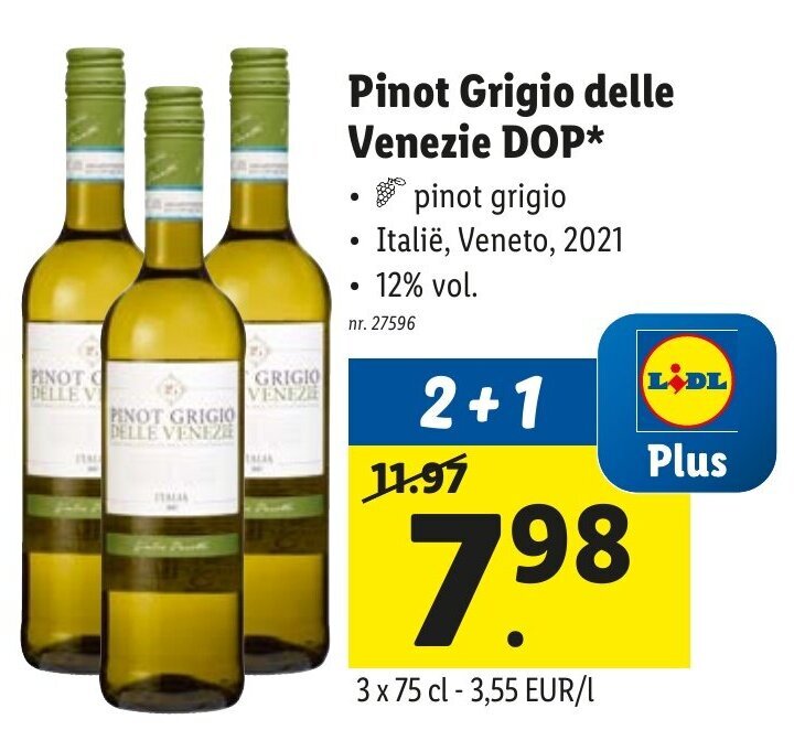 Pinot Grigio delle Venezie DOP promotie bij Lidl