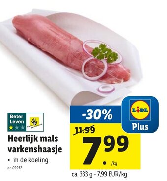 Lidl Heerlijk mals varkenshaasje aanbieding