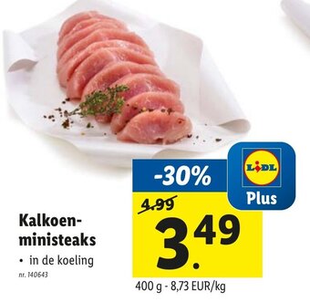 Lidl Kalkoen- ministeaks 400g aanbieding