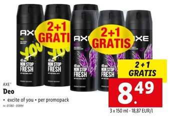 Lidl Axe Deo aanbieding