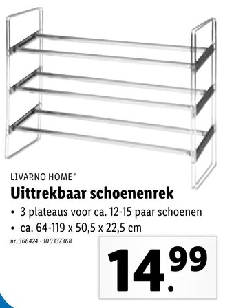 Lidl Uittrekbaar schoenenrek aanbieding