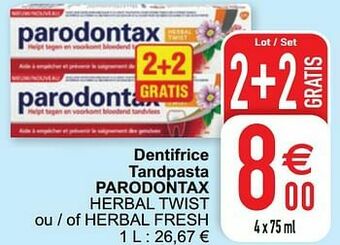 Cora Dentifrice tandpasta parodontax herbal twist ou - of herbal fresh aanbieding