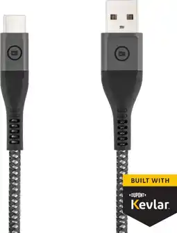 Coolblue BlueBuilt Câble USB-A vers USB-C 1,5m Kevlar Noir aanbieding