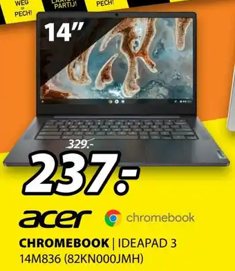 Expert Acer Chromebook Ideapad 3 14M836 (82KN000JMH) 14" aanbieding