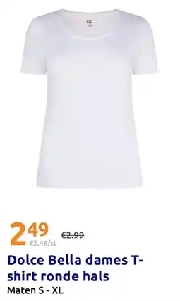Action Dolce Bella dames T-shirt ronde hals aanbieding