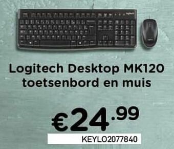 CompuDeals Logitech desktop mk120 toetsenbord en muis aanbieding