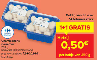 Carrefour Market Champignons Carrefour 250 g aanbieding