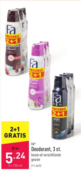 ALDI Deodorant, 3 st. aanbieding