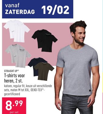ALDI T-shirts voor heren, 2 st. aanbieding