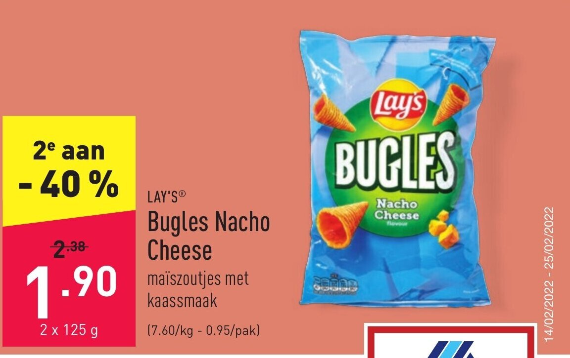 Bugles nacho cheese promotie bij ALDI