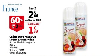 Auchan Creme Sous Pression Isigny Sainte-Mere aanbieding