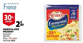 Auchan Emmental Rape President aanbieding