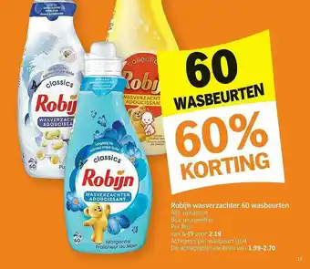 Albert Heijn Robijn Wasverzachter 60 Wasbeurten aanbieding