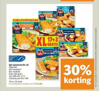 Albert Heijn Iglo Gepaneerde Vis aanbieding