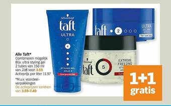 Albert Heijn Alle Taft 1+1 Gratis aanbieding