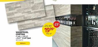 Brico Wandtegel Cortina aanbieding