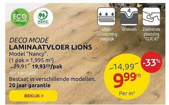 Brico Deco Mode Laminaatvloer Lions aanbieding