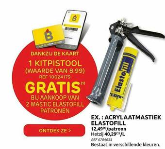 Brico Acrylaatmastiek Elastofill aanbieding