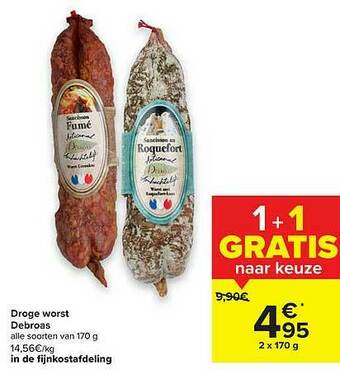 Carrefour Market Droge Worst Debroas aanbieding