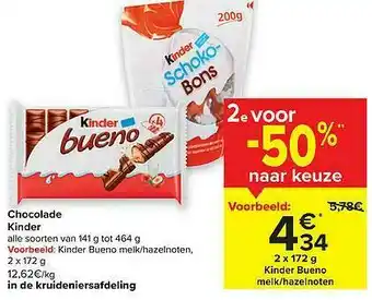 Carrefour Market Chocolade Kinder aanbieding