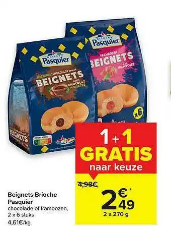 Carrefour Market Beignets Brioche Pasquier aanbieding