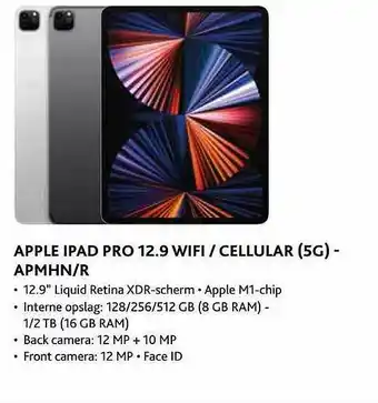 Selexion Apple Ipad Pro 12.9 Wifi-cellular (5g) aanbieding