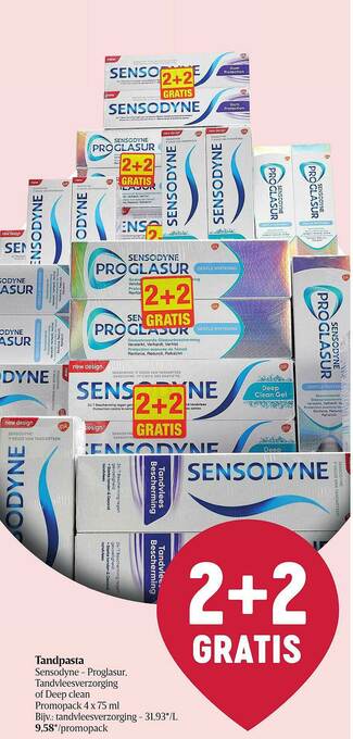 Delhaize Tandpasta Sensodyne aanbieding