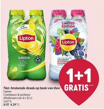 Delhaize Niet-bruisende Drank Op Basis Van Thee Lipton Combineer & Profiteer aanbieding