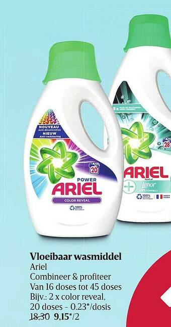 Delhaize Vloeibaar Wasmiddel Ariel aanbieding