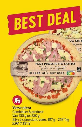 Delhaize Verse Pizza aanbieding