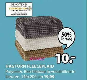 Jysk Hagtorn Fleeceplaid aanbieding