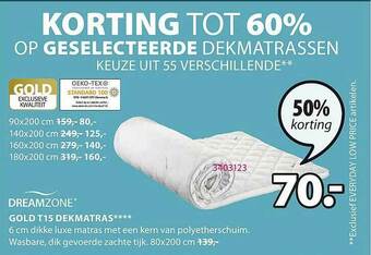 Jysk Gold T15 Dekmatras aanbieding
