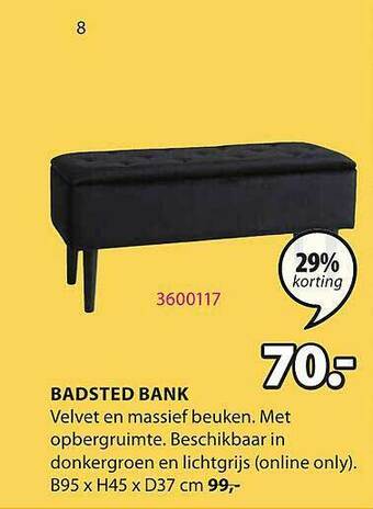 Jysk Badsted Bank aanbieding