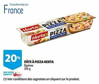 Auchan Pâte à pizza herta aanbieding