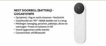 Nest Doorbell Batterij Goga01318fr