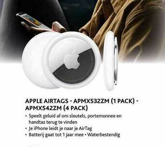 Apple Airtags - Apmx532zm 1 Pack - Apmx542zm 4 Pack