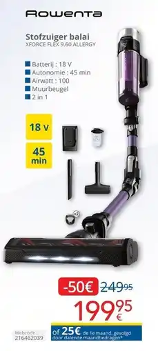 Eldi Stofzuiger balai XFORCE FLEX 9.60 ALLERGY aanbieding