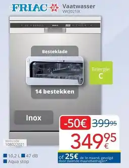 Eldi Vaatwasser VW2021IX aanbieding