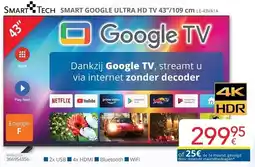 Eldi Smart Google Ultra HD TV 43" aanbieding