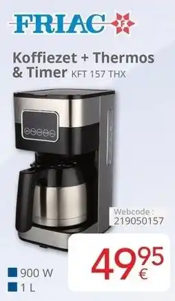 Eldi Koffiezet + Thermos & Timer KFT 157 THX aanbieding