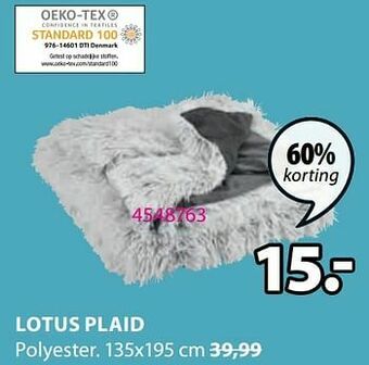 Jysk Lotus plaid aanbieding