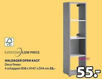 Jysk Haldager open kast 4 schappen aanbieding
