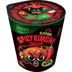 Albert Heijn Bibigo Kimchi ramyun extra spicy noodles cup aanbieding